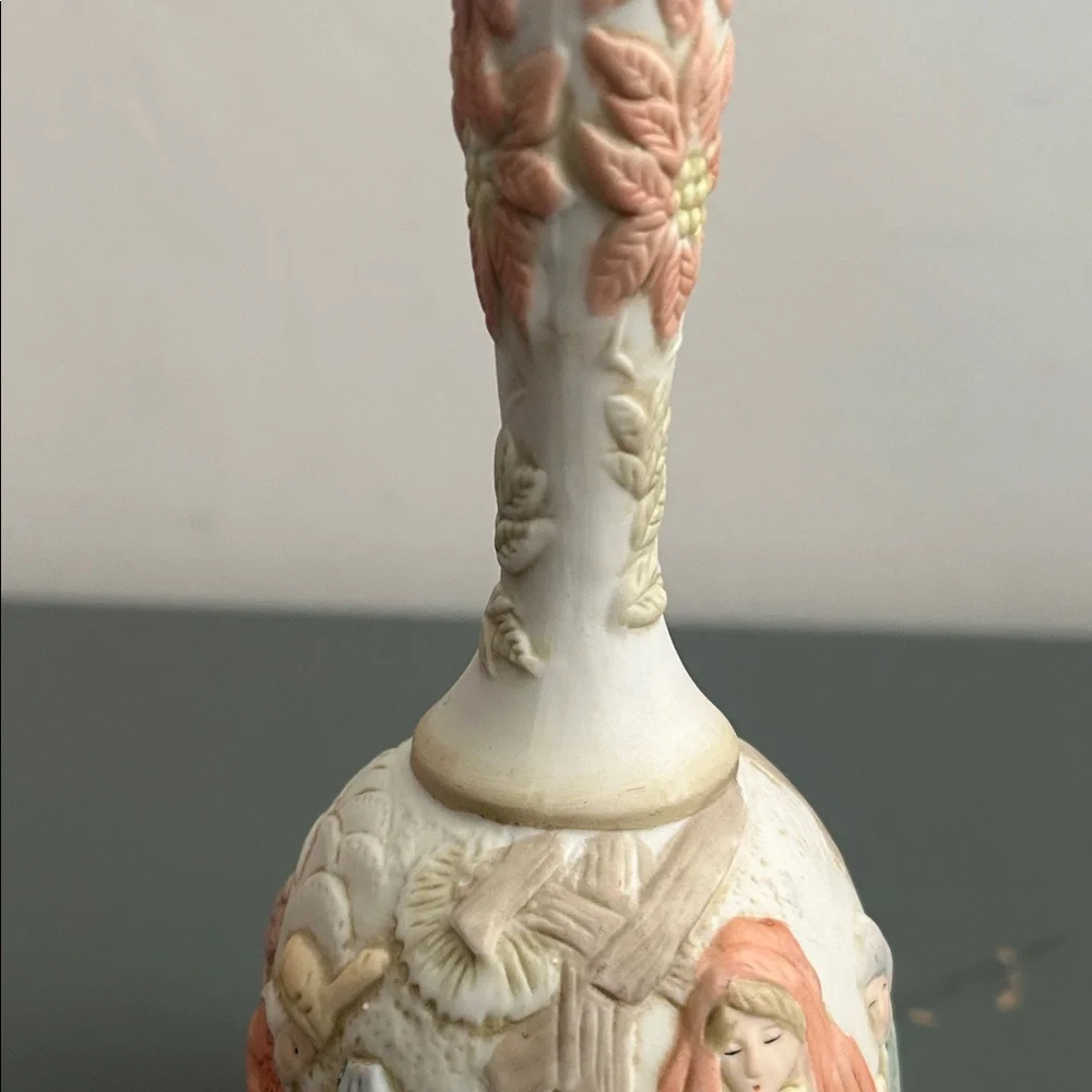 Porcelain Nativity Decorative Bell in Soft Pastel Colors